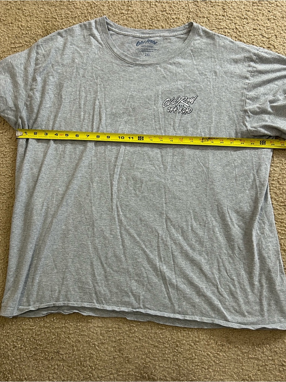 Old Row T-Shirt 2XL Cotton Tee Gray Off Road Jeep Graphic Short Sleeve - Picture 6 of 8